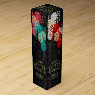 Happy 00th Birthday / Anniversary - Multicolored Wine Box