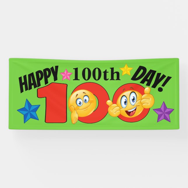 Happy 100 Day Banner (Horizontal)
