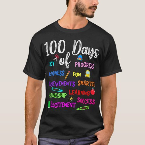 Happy 100 Day Of School Teacher Kid Boy Girl Kinde T_Shirt