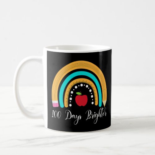 Happy 100 Days Brighter for Teachers Kids Rainbow  Coffee Mug