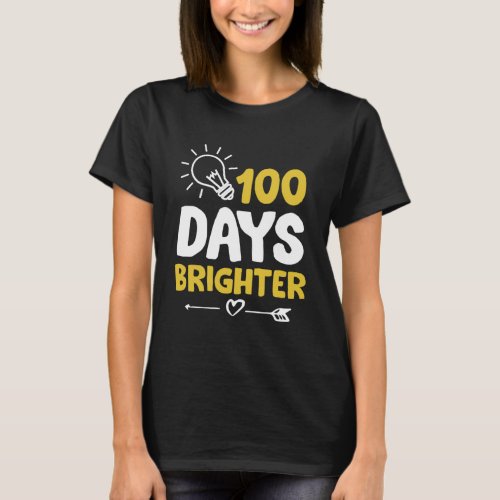 Happy 100 Days Brighter School Bright Light Bulb G T_Shirt