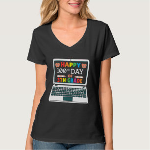 Happy 100 Days Of 4th Grade Elementary Teacher Kid T-Shirt