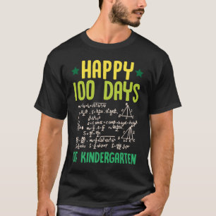Happy 100 Days Of Kindergarten Math Teacher Equati T-Shirt