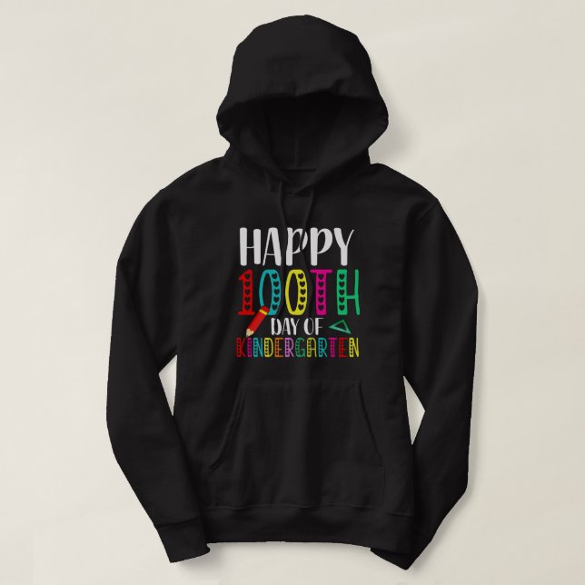 happy 100 days of kindergarten school hoodie (Design Front)