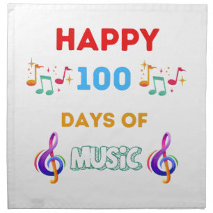 Happy 100 Days Of music Cloth Napkin
