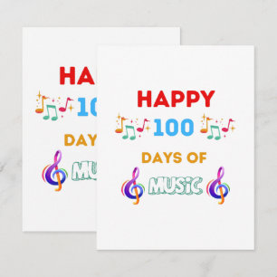 Happy 100 Days Of music Enclosure Card