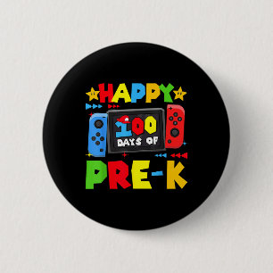 Happy 100 Days Of Pre-k Gaming 100th Day School Bo Button