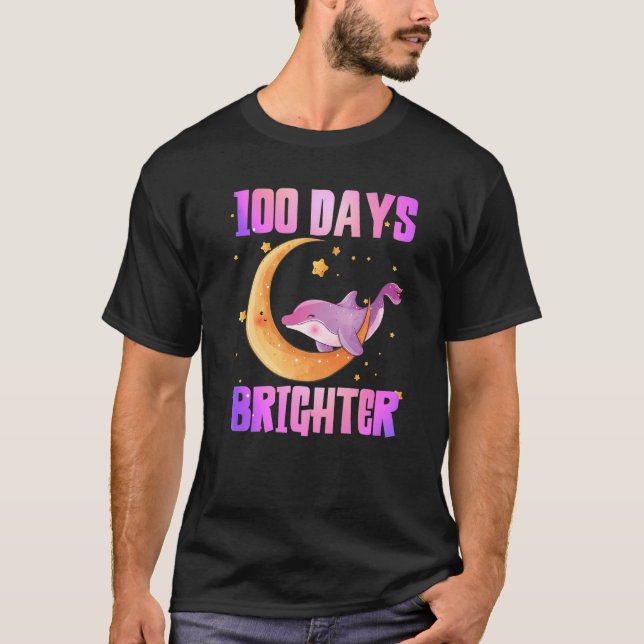 Happy 100 Days of school 100 days brighter Cute do T-Shirt (Front)