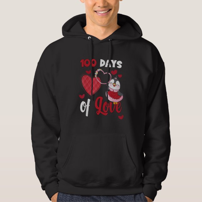 Happy 100 Days of school 100 days of love Cute pen Hoodie (Front)