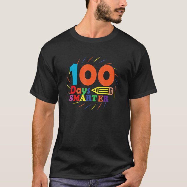 Happy 100 Days Of School 100 Days Smarter  Student T-Shirt (Front)