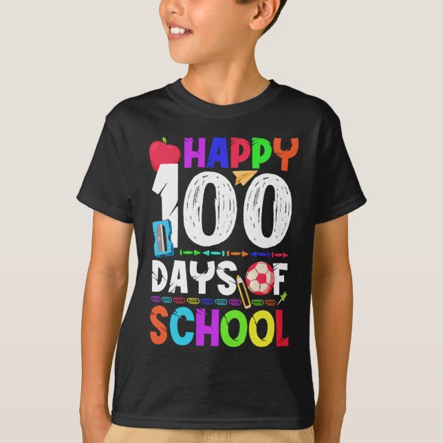 Happy 100 Days Of School - 100th Day of School T-Shirt (Front)