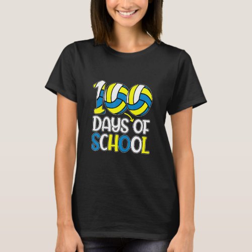 Happy 100 Days Of School  100th Day Volleyball Tea T_Shirt