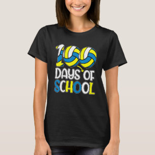 Happy 100 Days Of School  100th Day Volleyball Tea T-Shirt