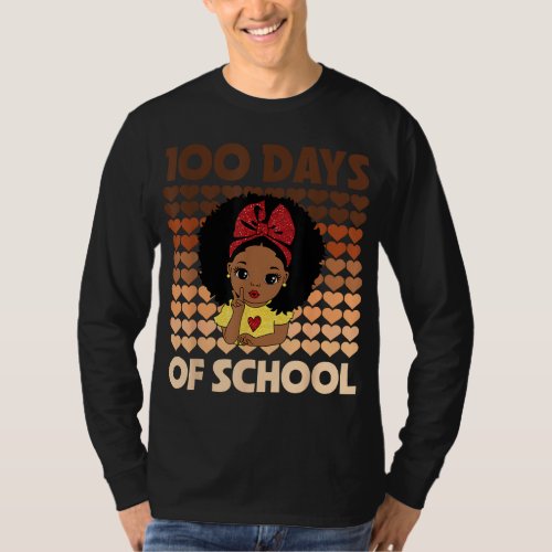 Happy 100 Days Of School African American Black Ba T_Shirt