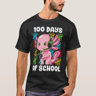 Happy 100 Days Of School Axolotl Student Teacher C T-Shirt