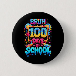 Happy 100 Days Of School Baseball Drip 100th Day O Button