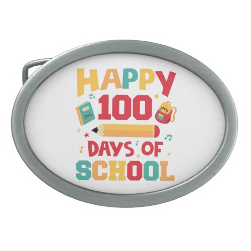 Happy 100 Days of School Belt Buckle