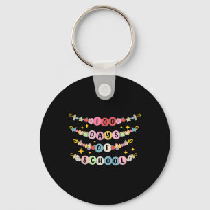 Happy 100 Days Of School Bracelet Teacher Student Keychain