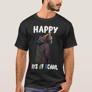 Happy 100 Days Of School Cat Math Teacher Formula  T-Shirt