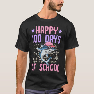 Happy 100 Days Of School Cool Shark Math Teacher 1 T-Shirt