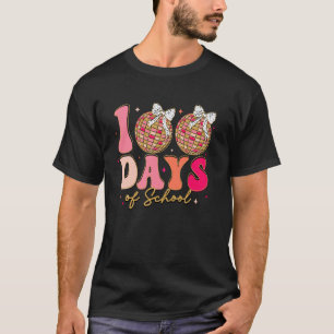 Happy 100 Days Of School Coquette Disco Ball Teach T-Shirt