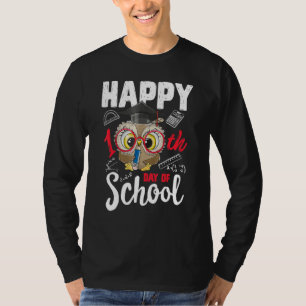 Happy 100 Days Of School Cute Owl Teacher Student  T-Shirt