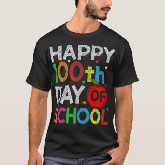 Happy 100 Days Of School For Kids Boys Teachers T-Shirt