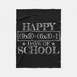 Happy 100 Days Of School Funny Math Equation Teach Fleece Blanket