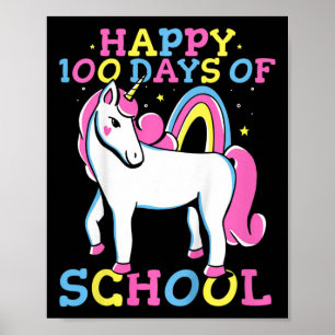 Happy 100 Days Of School Girls 100th Day Of School Poster