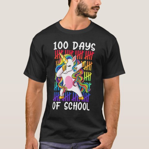 Happy 100 Days Of School Girls Unicorn Lover T-Shirt
