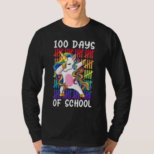 Happy 100 Days Of School Girls Unicorn Lover T-Shirt
