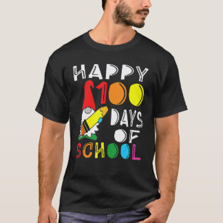 Happy 100 Days Of School Gnome Teacher Student 100 T-Shirt
