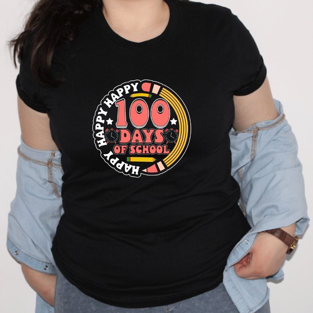 Happy 100 Days of School I Teacher Tri-Blend Shirt (100 Days of School T-shirt)