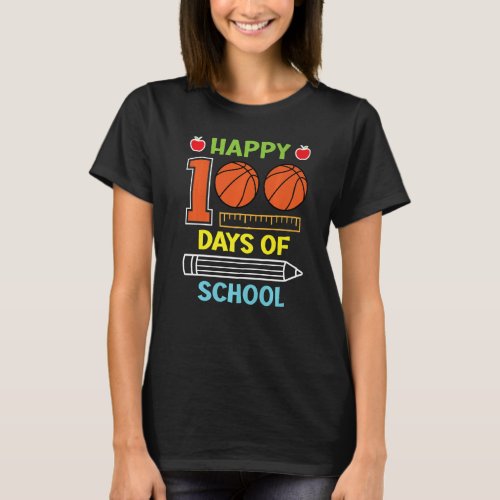Happy 100 days of school kids basketball smarter b T_Shirt