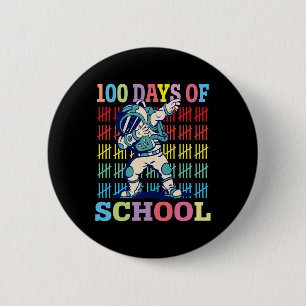 Happy 100 Days Of School Kids Dabbing Astronaut Lo Button