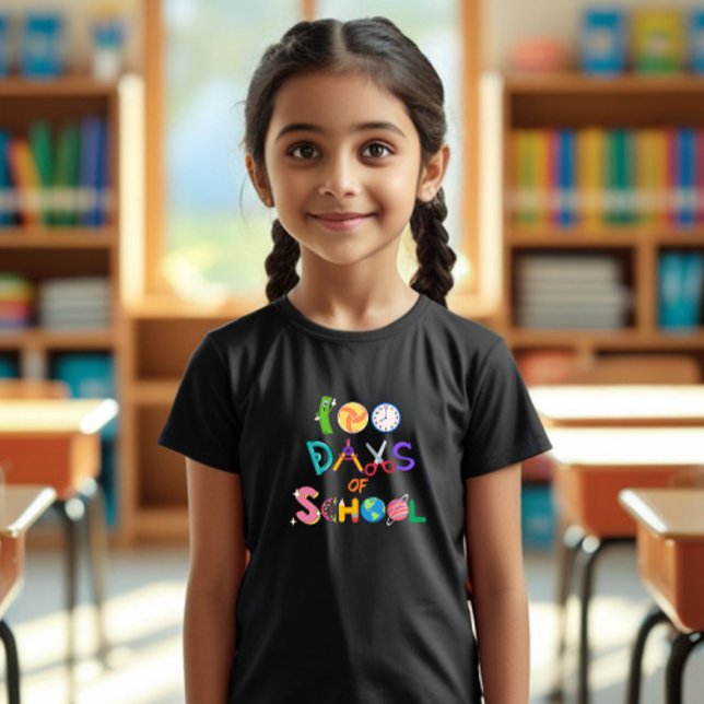 Happy 100 Days of School Kids T-Shirt for Girls  (Creator Uploaded)