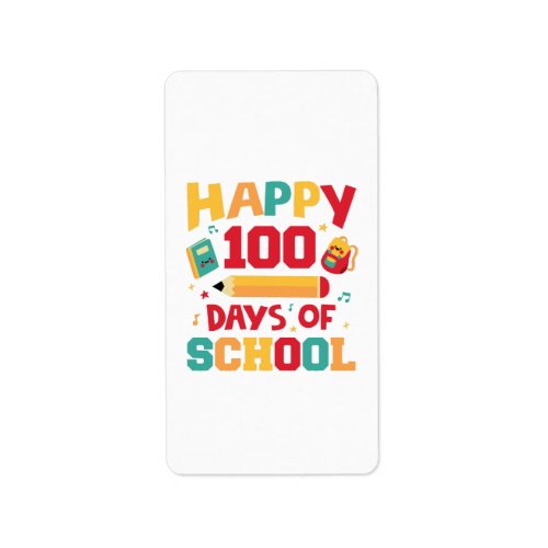 Happy 100 Days of School Label