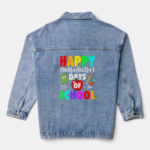 Happy 100 Days Of School Math Formula 100 Days Of  Denim Jacket