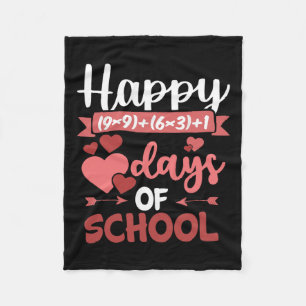 Happy 100 Days Of School Math Formula Valentines D Fleece Blanket