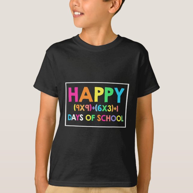 Happy 100 Days Of School Math Fun Tee For Math Lov (Front)