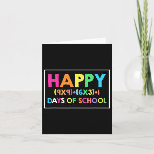 Happy 100 Days Of School Math Fun Tee For Math Lov Card