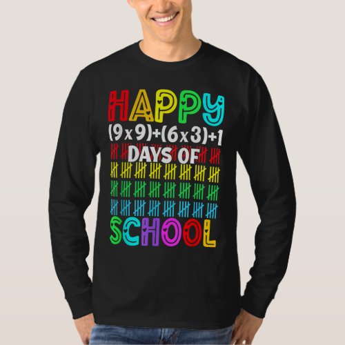 Happy 100 Days Of School Math Teacher 100th Day Of T_Shirt