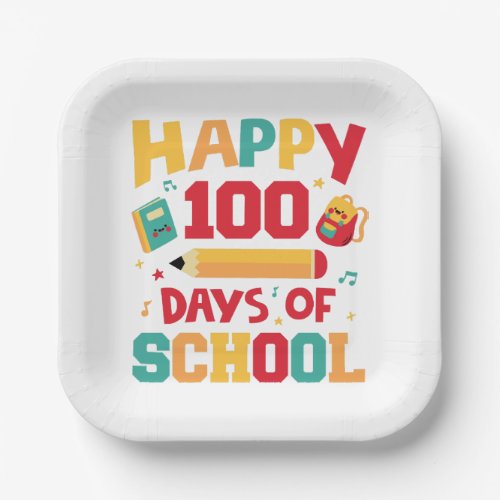 Happy 100 Days of School Paper Plates