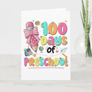 Happy 100 Days of School Pink Bow Card