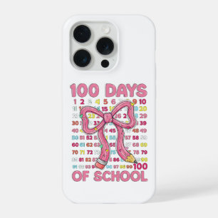 Happy 100 Days of School Pink Bow iPhone 15 Pro Case