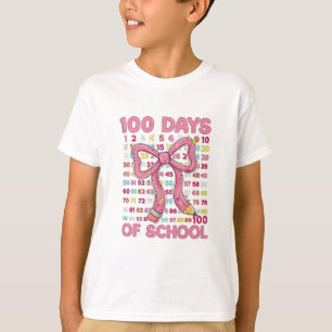 Happy 100 Days of School Pink Bow T-Shirt