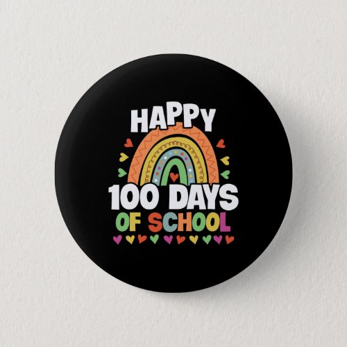 Happy 100 Days Of School Rainbow Kids Boys Girls T Button