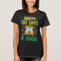 Happy 100 Days Of School School Bus Math Teacher