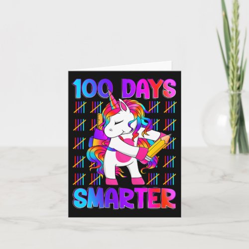 Happy 100 Days Of School Smarter Brighter Tie Dye  Card