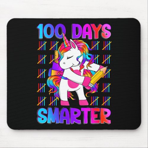 Happy 100 Days Of School Smarter Brighter Tie Dye  Mouse Pad